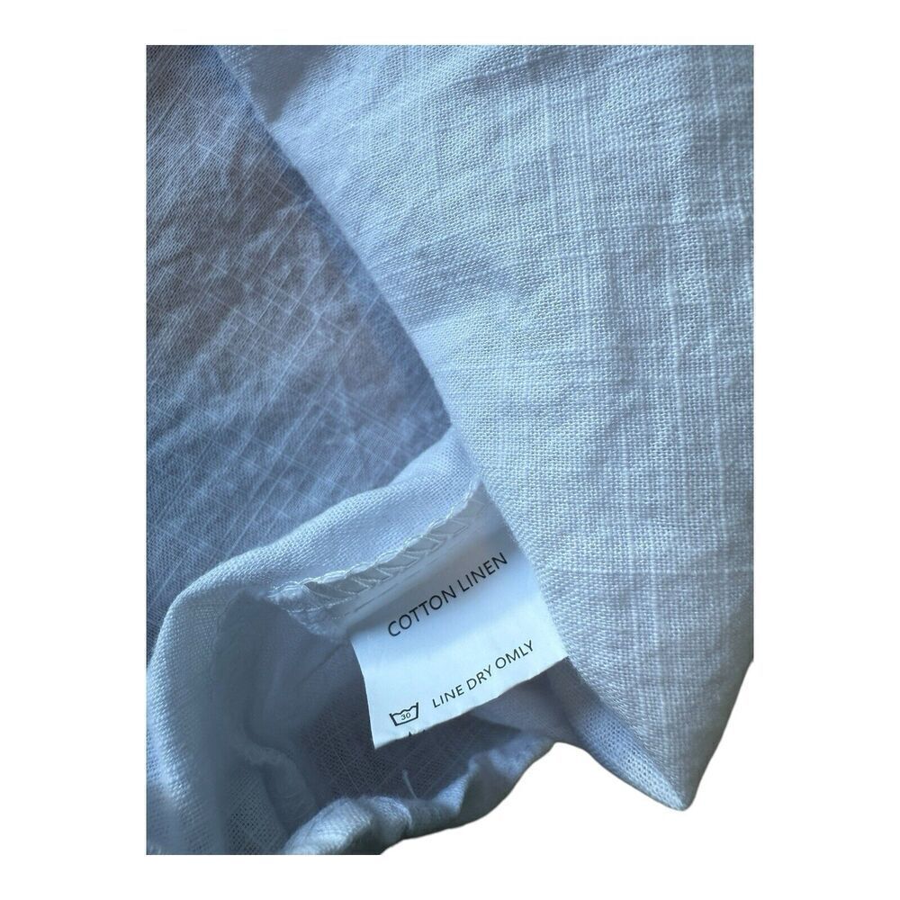 OUKU 100% linen shirt/tunic buttons adjustable sleeves XL - Picture 5 of 9